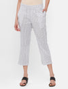 De Moza Ladies Printed Straight Pant Offwhite