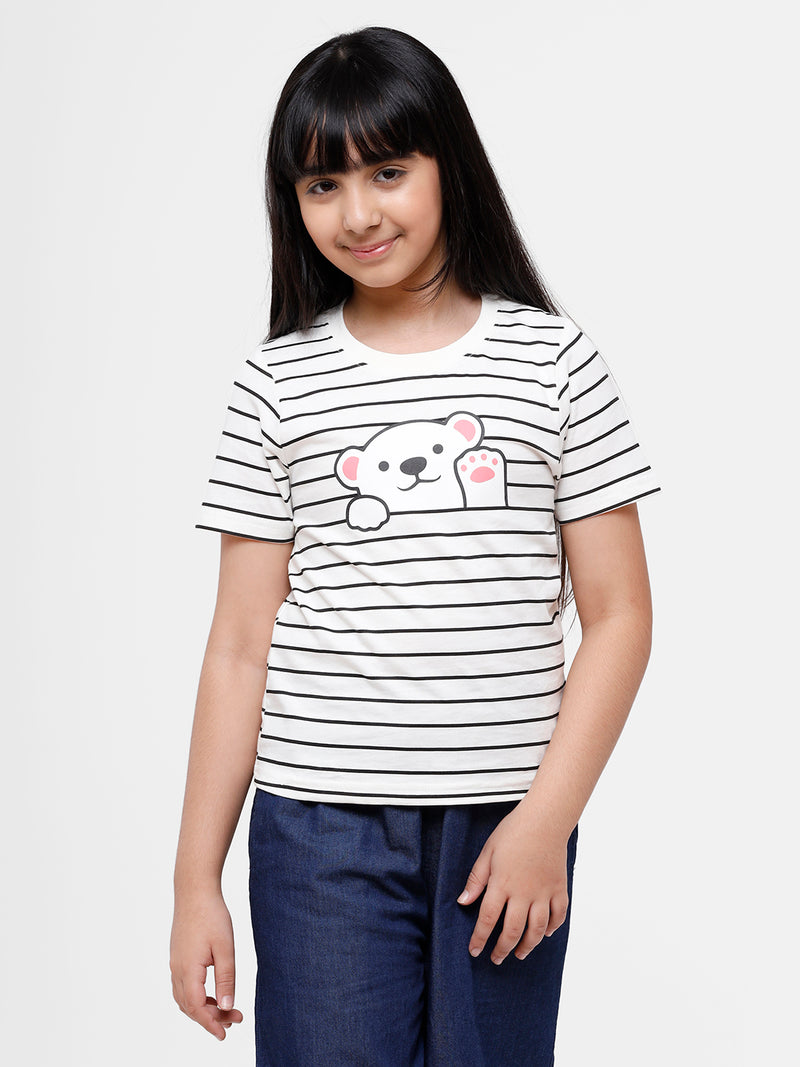 Kids - Girls Printed Top Cloud Dancer