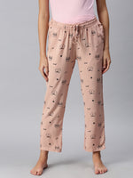 De Moza Ladies Printed Pyjama Pant Pink Nectar