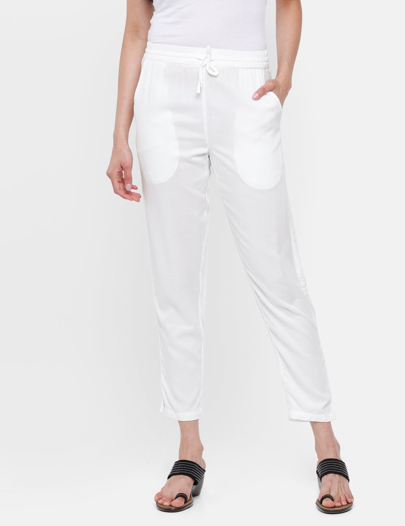 De Moza Ladies Straight Pant Offwhite