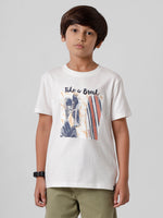 PIPIN Boys Printed T-shirt Offwhite