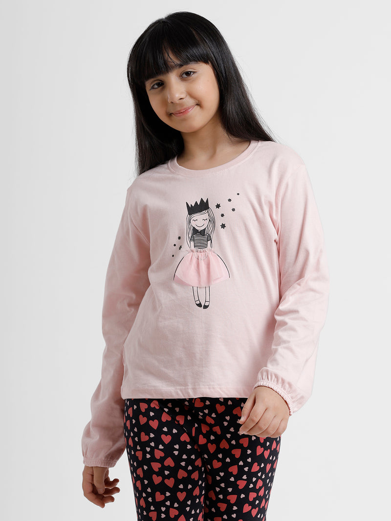 De Moza Kids - Girls Printed Top Cotton Barely There - De Moza