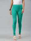 De Moza Ladies Churidar Leggings Solid Cotton Emerald Green - De Moza