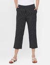 De Moza Ladies Printed Straight Pant Black