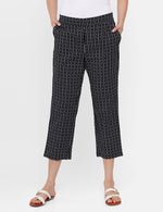 De Moza Ladies Printed Straight Pant Black