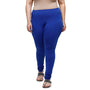 De Moza Women Plus Size Churidar Leggings Solid Cotton Royal Blue