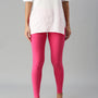 De Moza Ladies Ankle Length Leggings Solid Cotton Pink