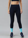 Ladies Printed Active Wear Leggings Dark Navy Blue