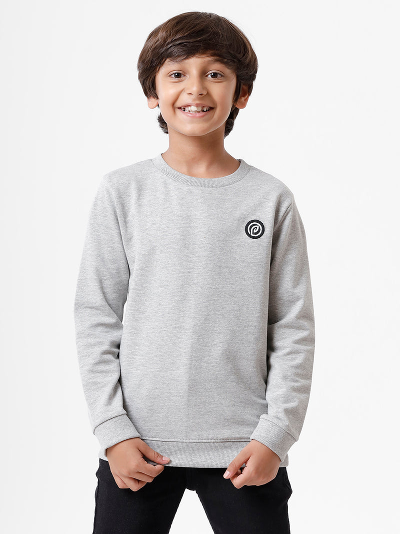 Kids - Boys Printed Sweatshirt Grey Melange