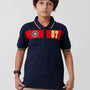 Kids - Boys Printed Half Sleeve T-Shirt Dark Navy Blue