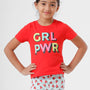 Kids - Girls Printed Top Fiery Red