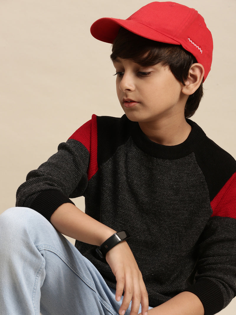 Kids - Boys Winter Sweatshirt Bright Anthra Melange - De Moza