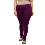 De Moza Women Plus Size Churidar Leggings Dark Purple