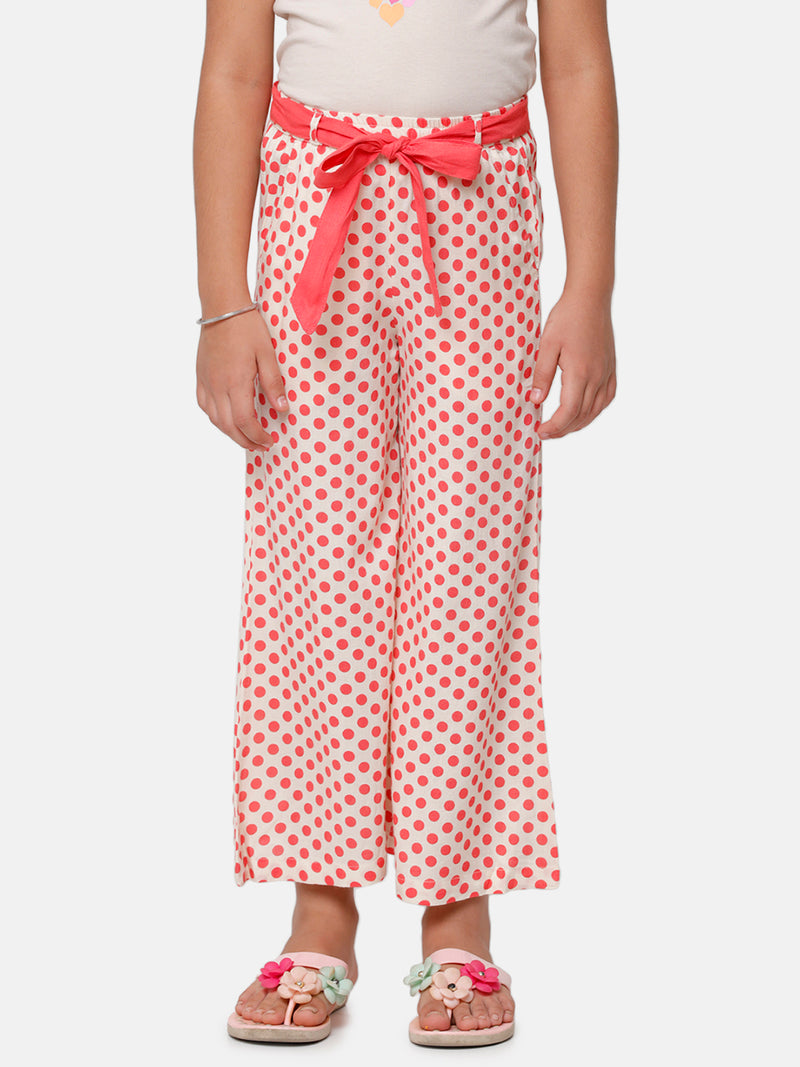 Kids - Girls Printed Palazzo Coral