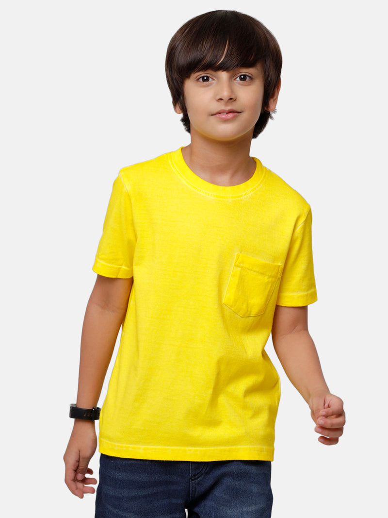 Kids - Boys Half Sleeve T-Shirt Lemon Yellow