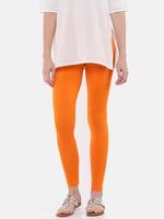De Moza Ladies Ankle Length Leggings Solid Viscose Orange - De Moza