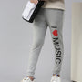 PIPIN Girls Printed Jogger Grey Melange