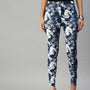 Ladies Printed Active wear Leggings Dark Indigo Blue