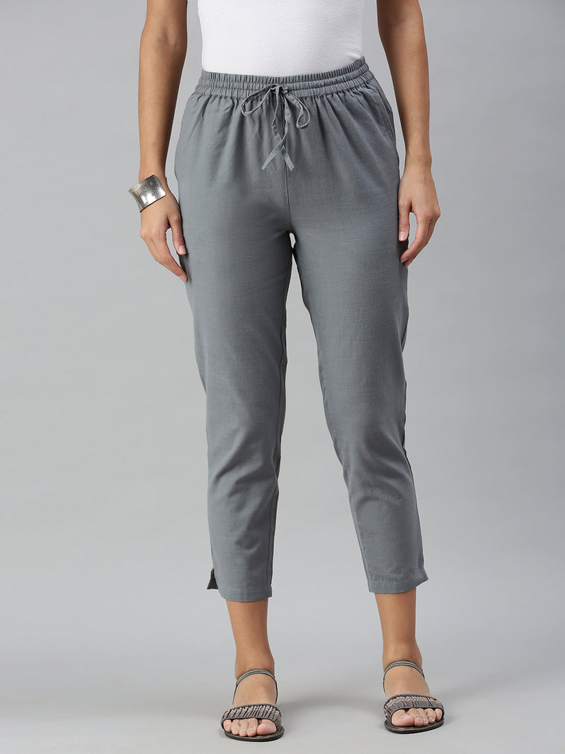 De Moza Ladies Straight Pant Grey