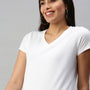 De Moza Women's Half Sleeve Top White