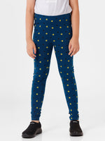 De Moza Girls Printed Ankle Length Leggings Cotton Poseidon - De Moza