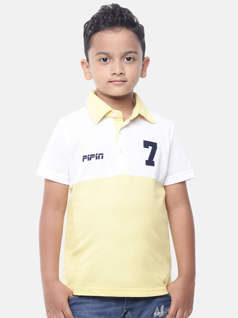 Kids - Boys Printed Half Sleeve T-Shirt Dusty Yellow