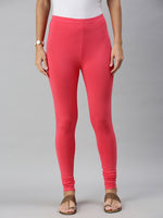 De Moza Ladies Churidar Leggings Solid Cotton Coral - De Moza
