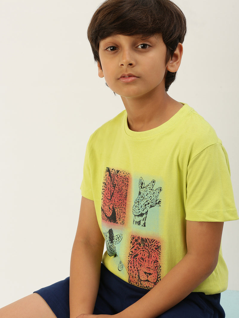 PIPIN Boys Printed T-shirt Light Green