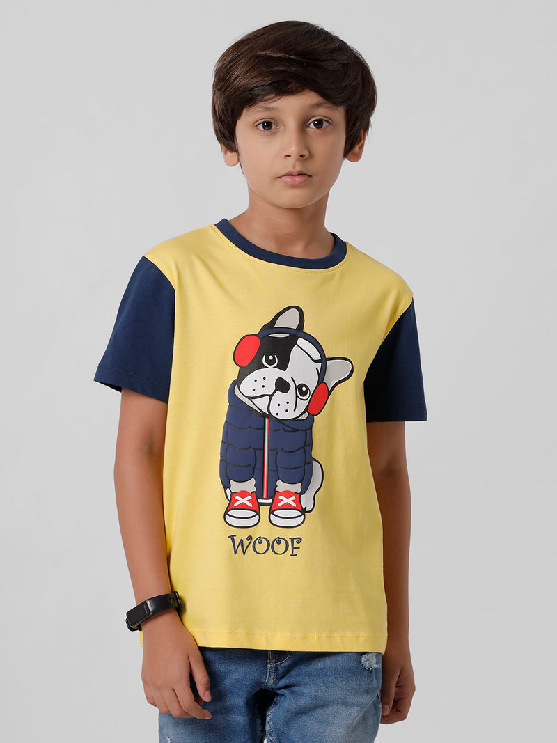 PIPIN Boys Printed T-shirt Yellow