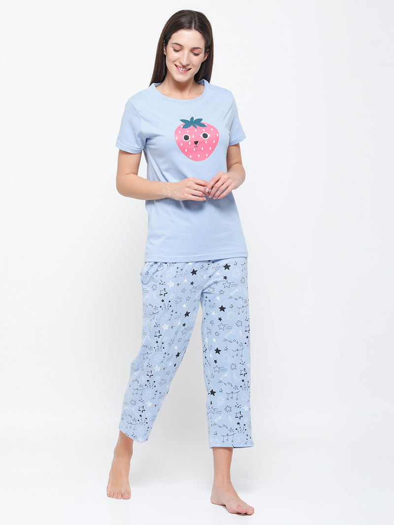 De Moza Ladies Printed Pyjama Set Wind Surfer