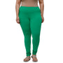 De Moza Women Plus Size Churidar Leggings Solid Cotton Parrot Green