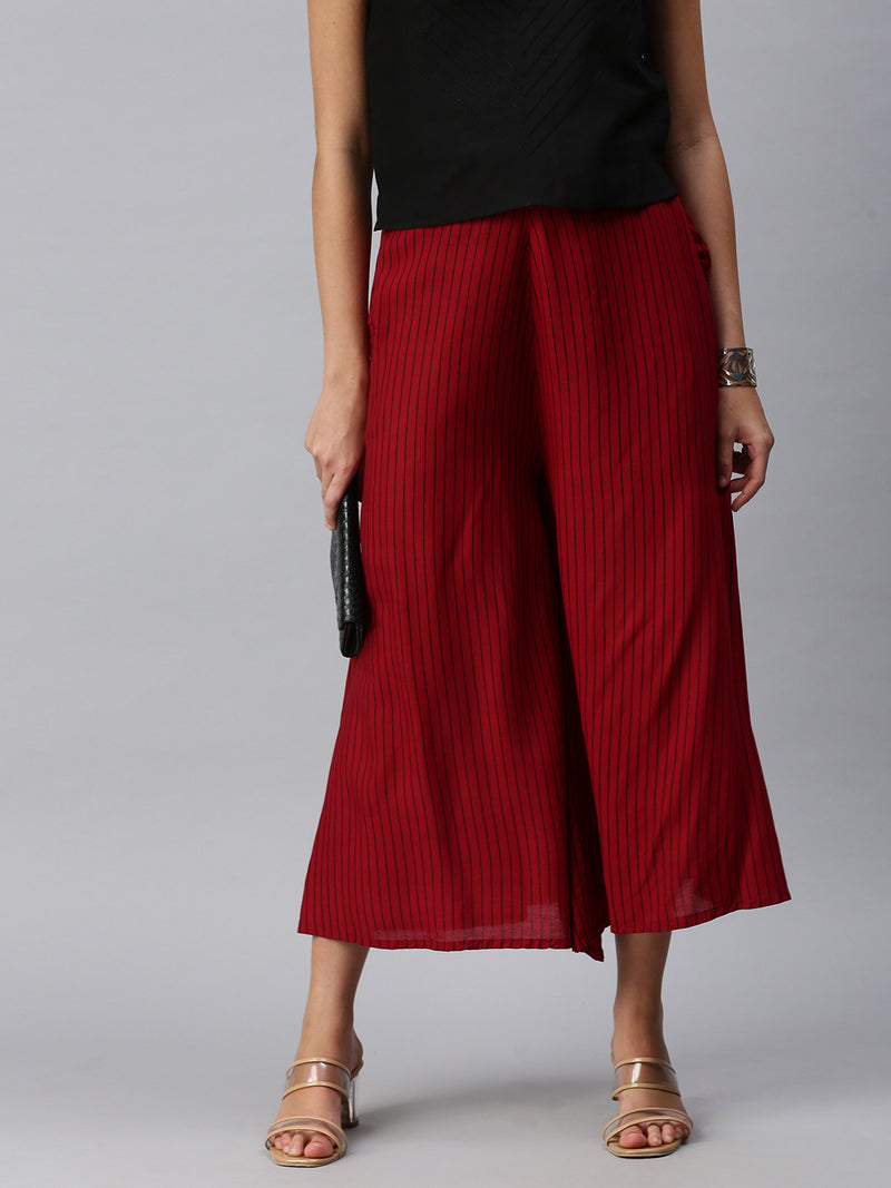 De Moza Women’s Printed Culottes Maroon