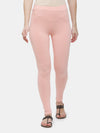 De Moza Ladies Ankle Length Leggings Solid Cotton Baby Pink - De Moza