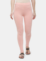 De Moza Ladies Ankle Length Leggings Solid Cotton Baby Pink - De Moza