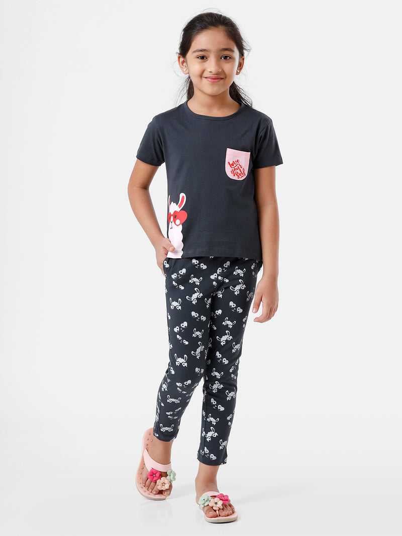 Kids – Girls Printed Pyjama Set Jet Set
