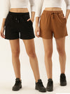 Pack of 2 De Moza Women’s Shorts Black & Tan - De Moza