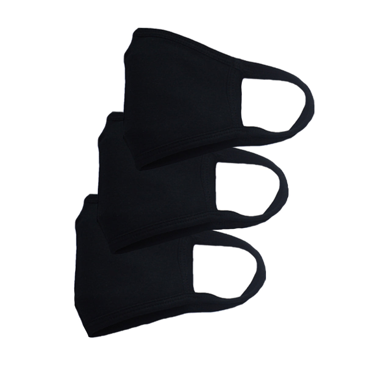 De Moza Women's Face Mask Pack 3 Cotton Black - De Moza (4643773448255)
