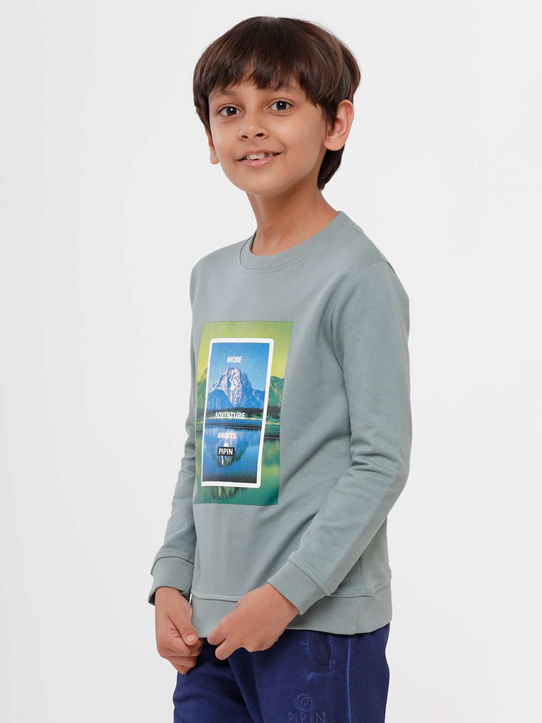 Kids - Boys Printed Sweatshirt Light Petrol