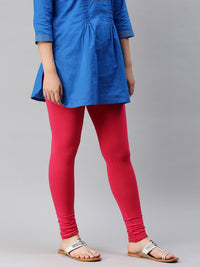 De Moza Women's Premium Churidhar Leggings Solid Cotton Dark Coral - De Moza (6679540596799)