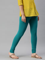 De Moza Women's Premium Churidhar Leggings Solid Cotton Sea Green - De Moza (6679541252159)