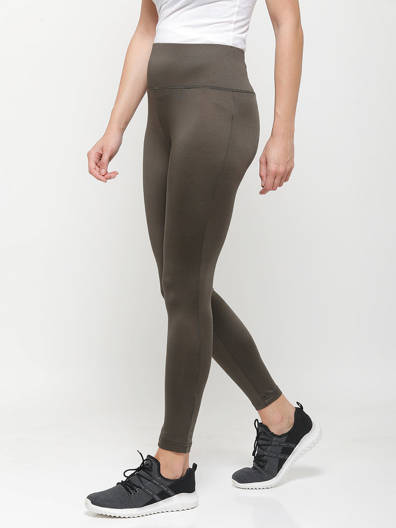 De Moza Ladies Active Wear Leggings Olive Green