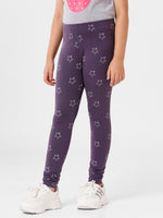 Kids – Girls Printed Ankle Leggings Sweet Grape
