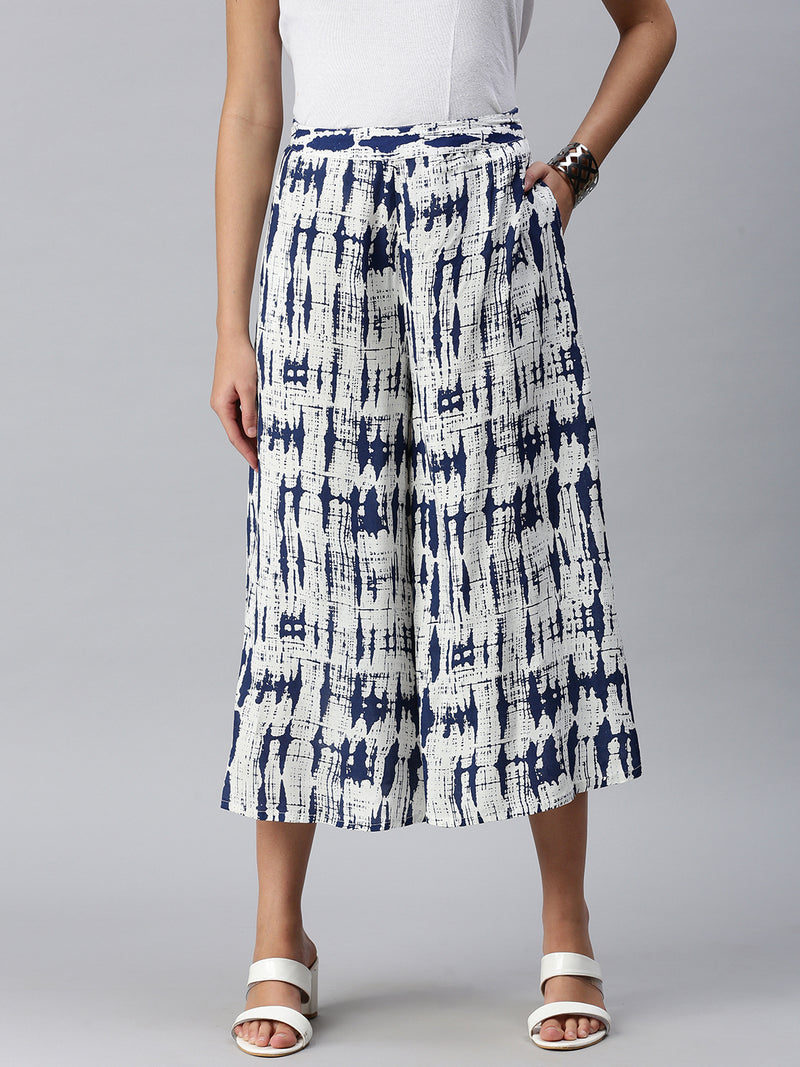 De Moza Women’s Printed Culottes Indigo