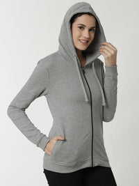 De Moza Ladies Grey Melange Sweat shirt - De Moza (4336293609535)