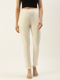 De Moza Women’s Cigarette Pant Beige