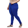 De Moza Women Plus Size Churidar Leggings Solid Cotton Royal Blue