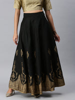Ladies Printed Skirt Black