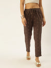 De Moza Women Printed Straight Pant Grey