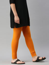 De Moza Women's Premium Ankle Length Leggings Solid Cotton Dark Yellow - De Moza (6679539384383)