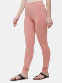 De Moza Ladies Churidar Leggings Solid Cotton Light Peach - De Moza